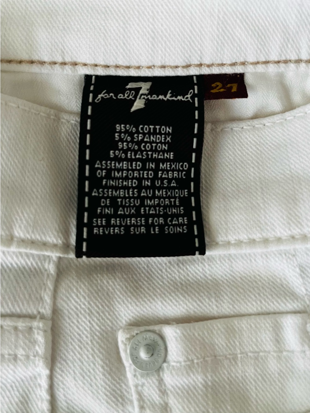 7 For All Mankind White Flared  Jeans NEW never Worn or laundered. - Picture 9 of 11